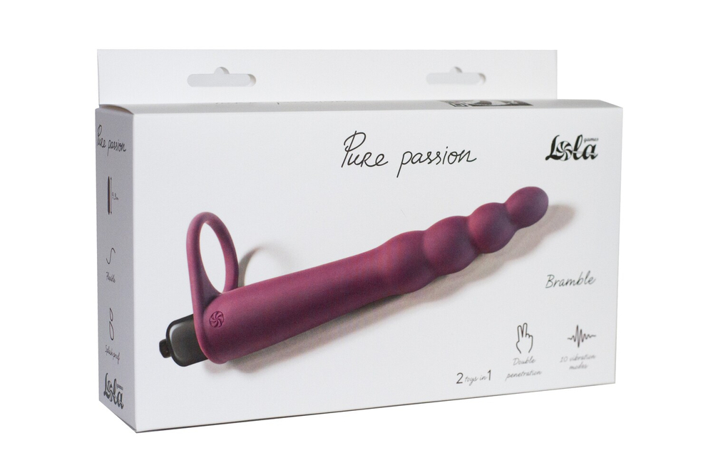 Вибронасадка для двойного проникновения Pure Passion Bramble Wine red