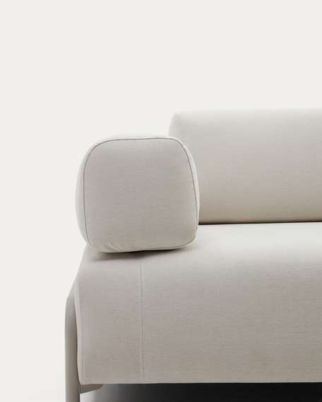 Трехместный диван Compo, бежевый, серый каркас