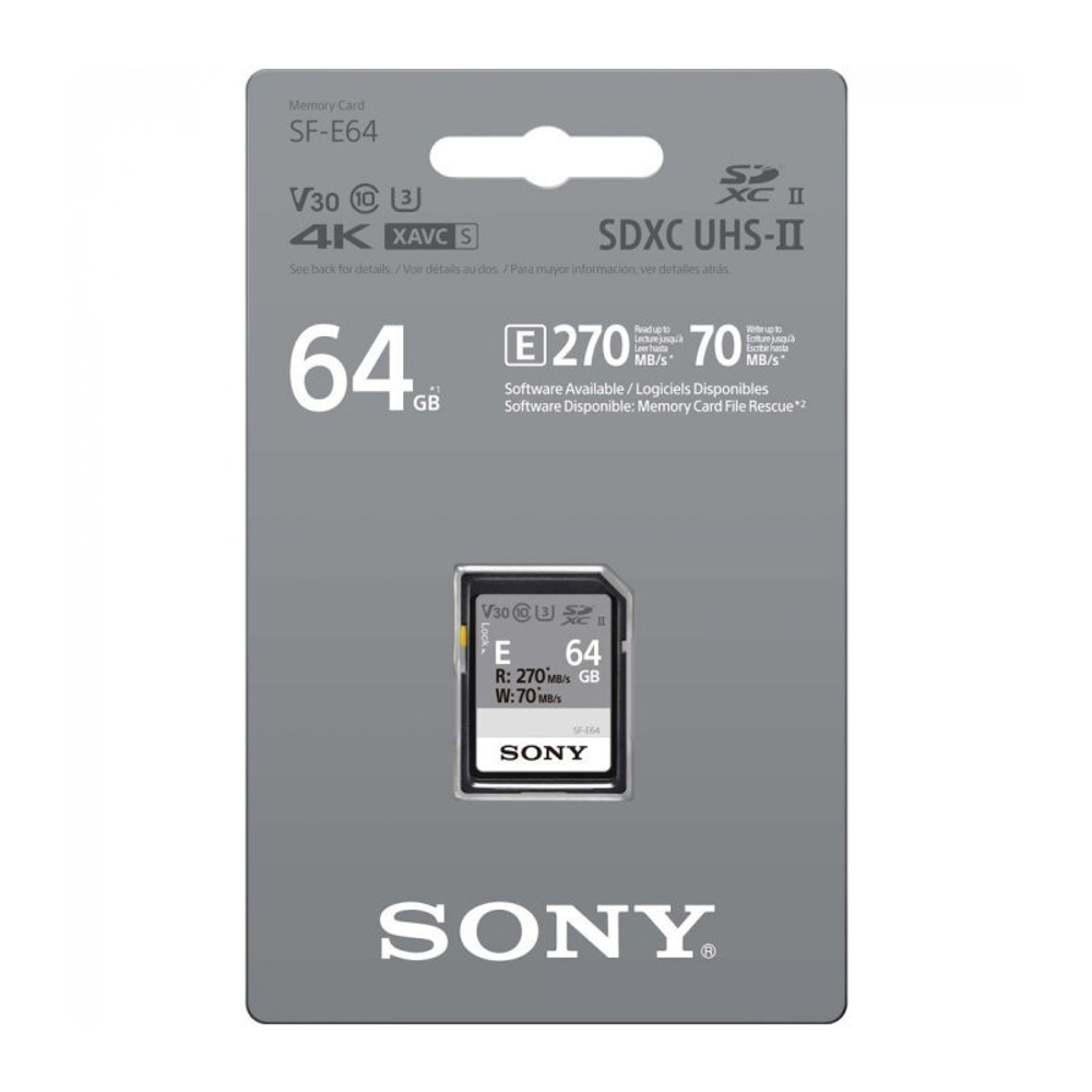 Карта памяти Sony Entry SDXC 64 ГБ 270R/70W (SF-E64/T)