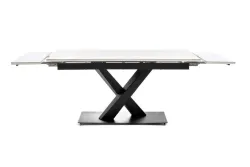 "Юпитер" стол интерьерный раздвижной обеденный из керамики, цвет белый глянцевый