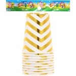 Стакан бумажный 0,2л в наборе 10 шт «Зигзаг», золото