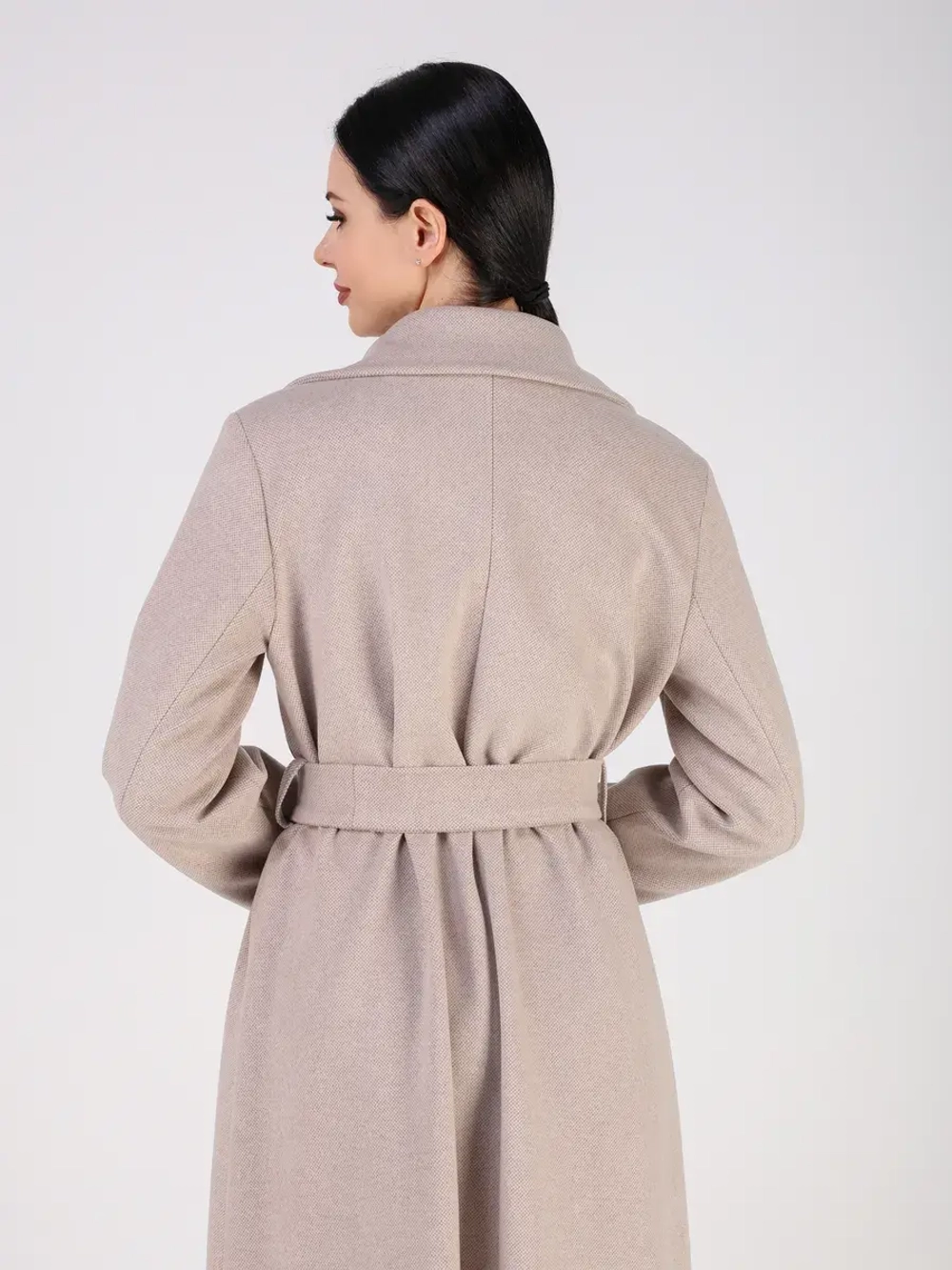 Пальто демисезонное длинное с поясом