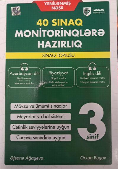 40 sınaq monitorinqlərə hazırlıq 3-cü sinif