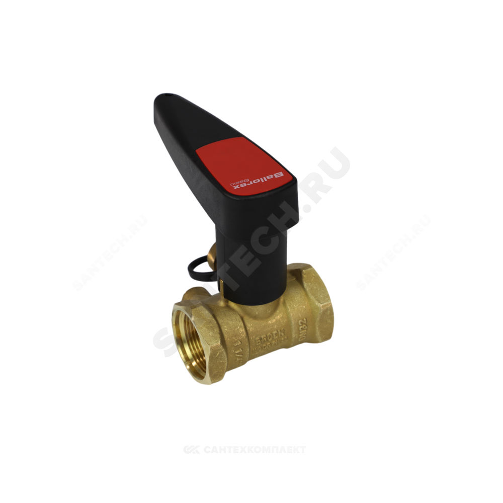 Клапан балансировочный ручной латунь Basic Ду 40 G1 1/2" Ру25 ВР Kvs=25.7м3/ч без ниппелей BROEN 47490000-001003