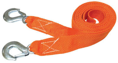 Трос буксировочный "А-ТОЛ" 12 т 2 крюка ЛЕНТА пакет