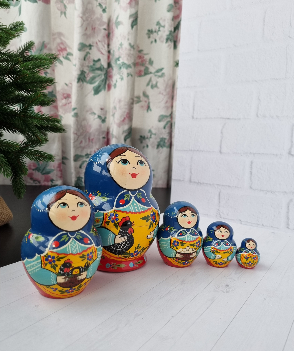 Матрёшка "С курочкой" традиция 5м 15см пузатая