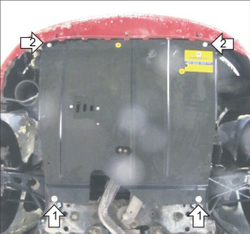 Защита картера Двигателя, КПП. 2 мм, Сталь. для Alfa Romeo 147 2001-2004 MOTODOR.05902
