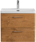 Тумба подвесная с раковиной Belbagno DUE 50 см Rovere Nature DUE-500-2C-SO-RN-P + BB-8076-3-50