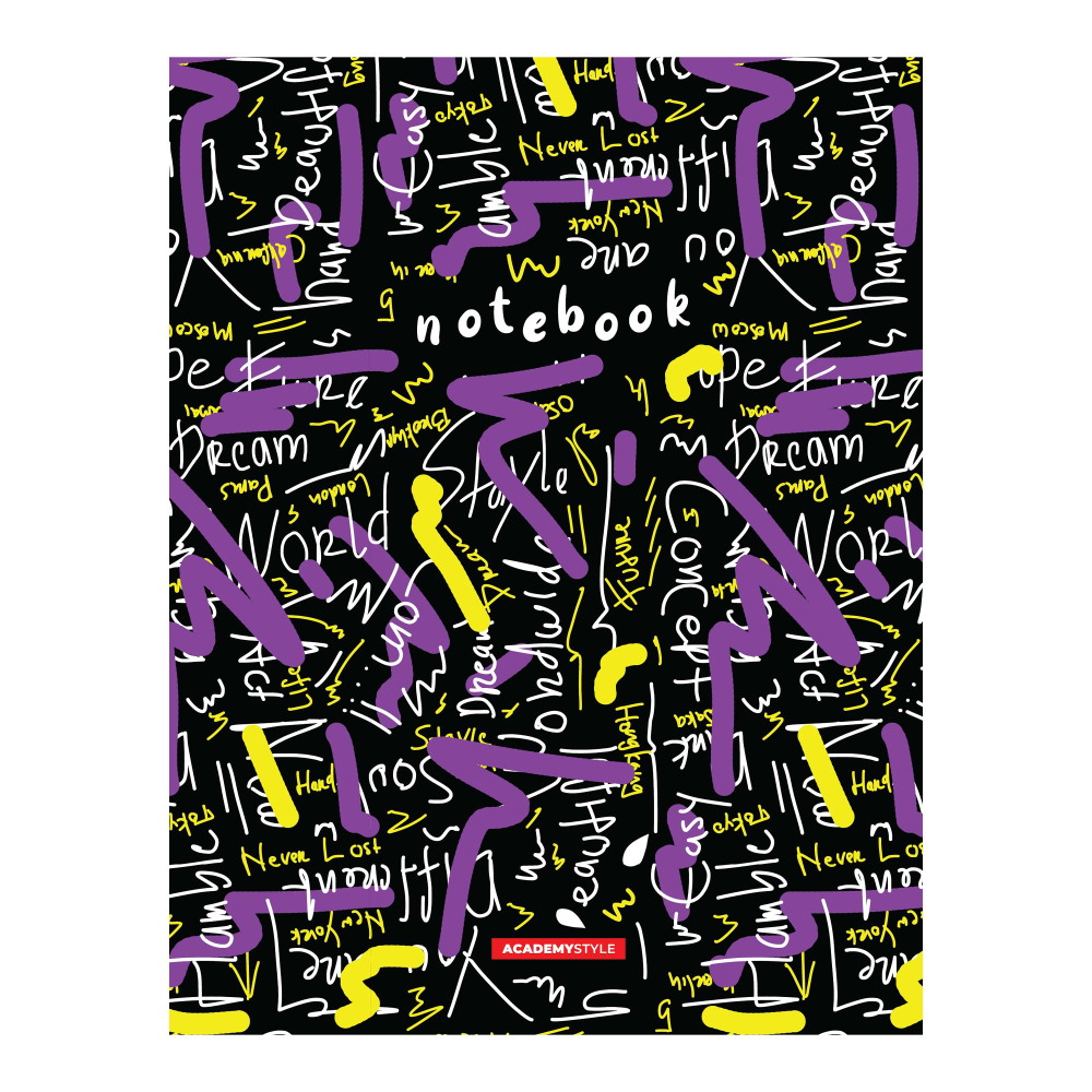 Блокнот А5 интегр.пер. 64л "Граффити" кл., софт-тач