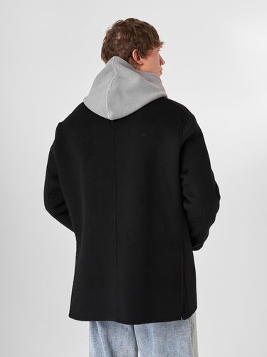 Черное шерстяное полупальто HEATHEN