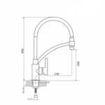 Смеситель для кухни 35к MIXLINE ML26-10 "Life" гибкий излив, б/отв, боковая ручка