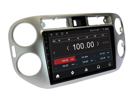 Магнитола для Volkswagen Tiguan 1, Golf Plus (любая аварийка, рамка серебро) - Carmedia OL-9908-1-NPQ QLed, Android 12, TS10, CarPlay, 4G SIM-слот