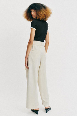 ZARA ФУТБОЛКА С КОРОТКИМИ РУКАВАМИ И КРУЖЕВОМ, ЧЕРНЫЙ/БЕЛЫЙ