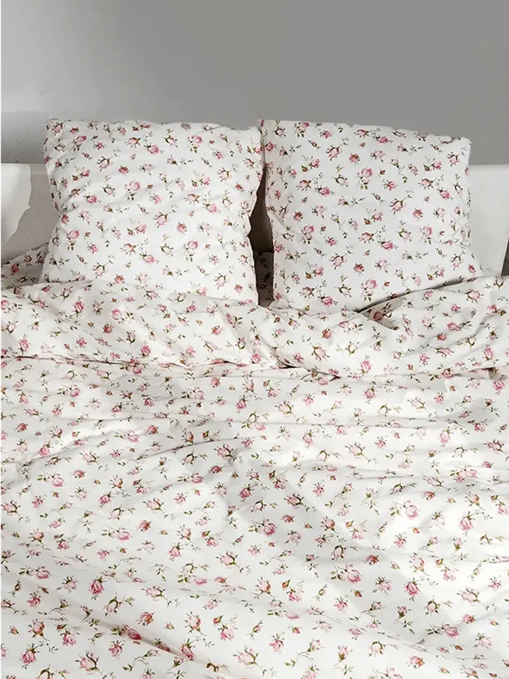 Наволочка комплект 2шт перкаль Сказка "Розовые бутоны" 45х45 см на молнии