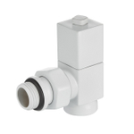 Набор дизайн-вентилей Royal Thermo CUBE угловой (белый) 1/2"