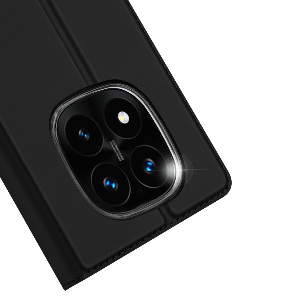 Чехол книжка из PU кожи черного цвета от Dux Ducis для Xiaomi Redmi Note 14 Pro+ 5G, серия Skin Pro Series Case