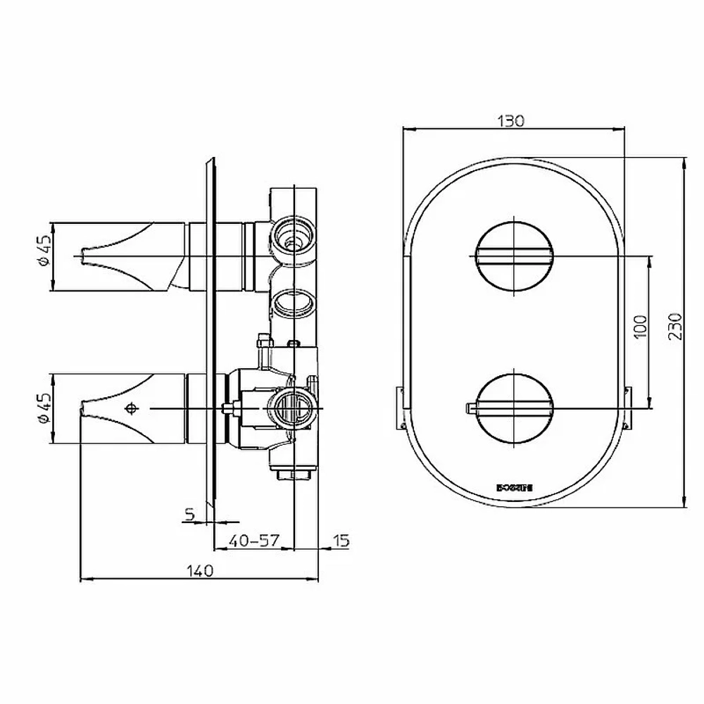 Смеситель для душа Bossini Apice Z00500.073 черный
