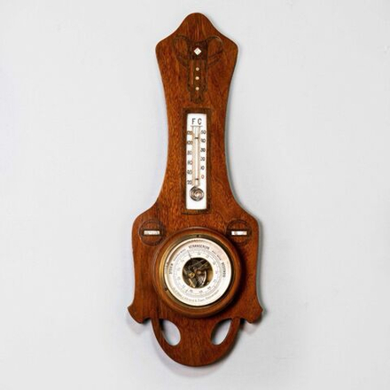 Винтаж: Настенный барометр с термометром