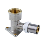 Угол пресс-фитинг никел. с крепл. ф16*1/2" вн.