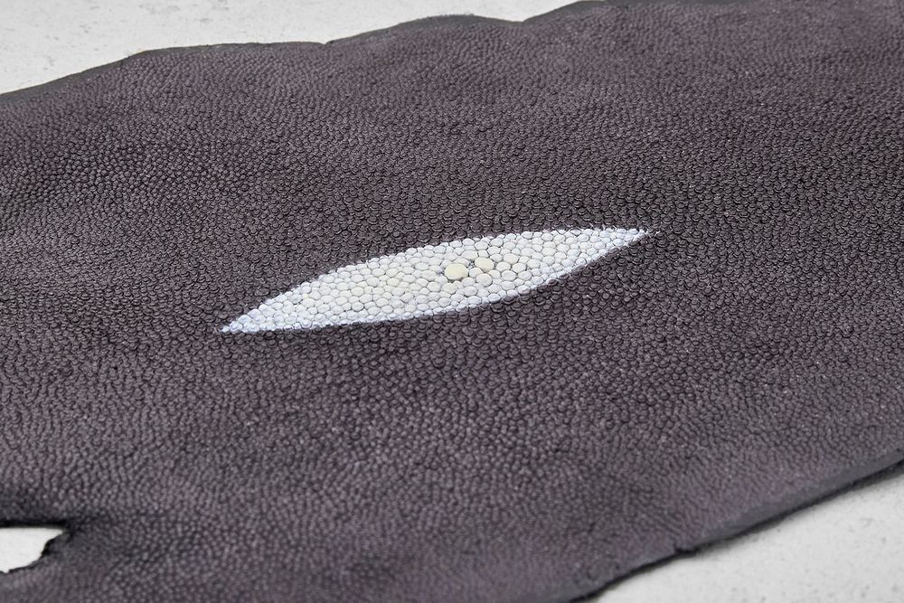 Кожа ската 215х150мм (черно-серая)