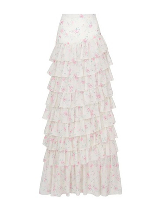 Юбка Afina с воланами в пол, молочный