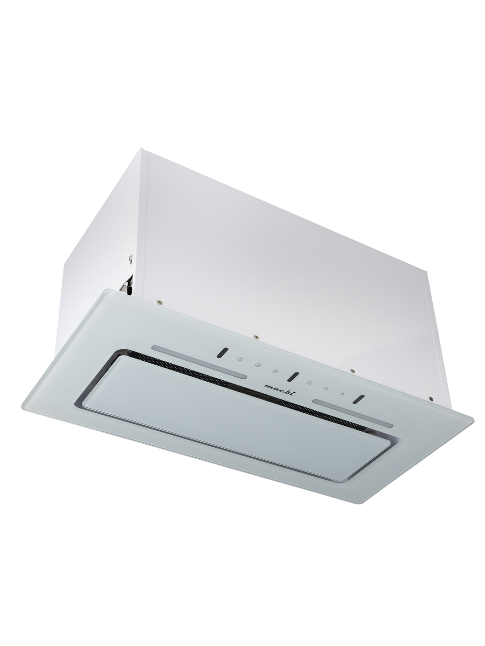 Вытяжка кухонная LedyDC-60GT (WHITE) белый, D150мм,1100м3/ч, полновстраиваемая, ИНВЕРТОРНЫЙ Мотор 110Ватт (Энергетическая эфф-ть класс А+), стекло 60см, сенсорное управление + управление жестами (MACBI)