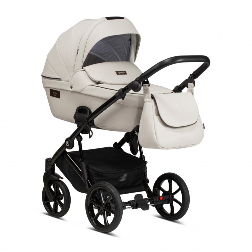 Коляска 2 в 1 Tutis Viva Life New 2020 №085 (Белая эко-кожа)