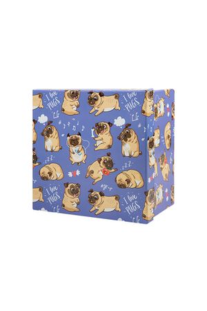 Коробка квадратная "Pugs" 15,5*15,5*19