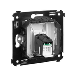 Компьютерная розетка RJ-45 в стену, кат.6А одинарная, "Avanti", "Закаленная сталь"