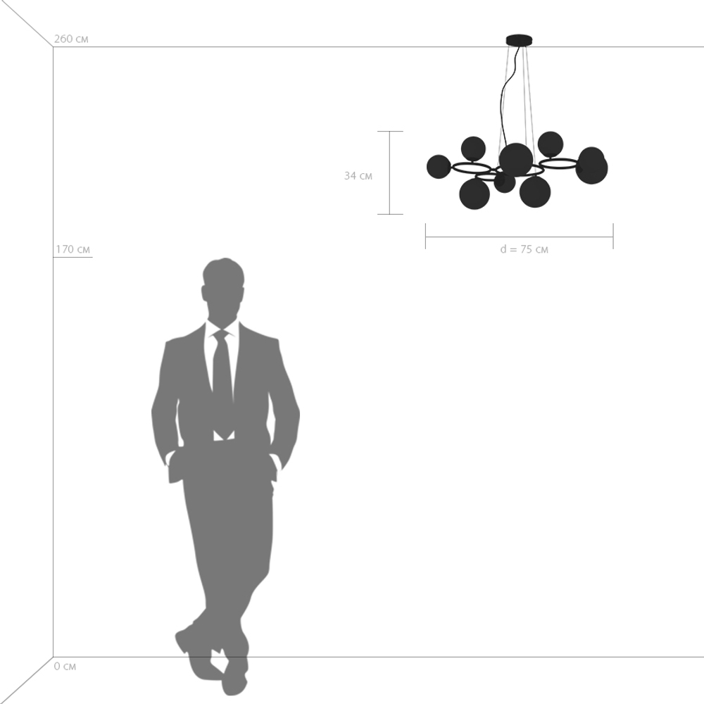 815091 Люстра GLOBO 9х40W G9 ЛАТУНЬ