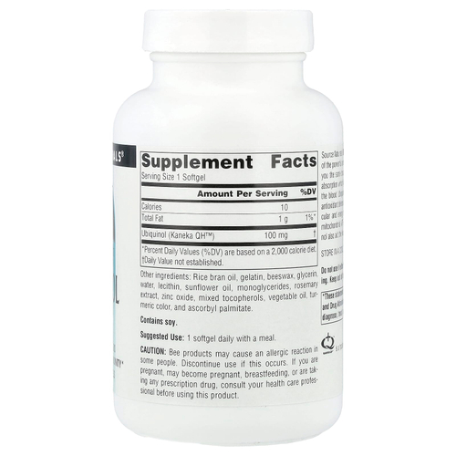 Source Naturals, убихинол коэнзим QH, 100 мг, 90 капсул
