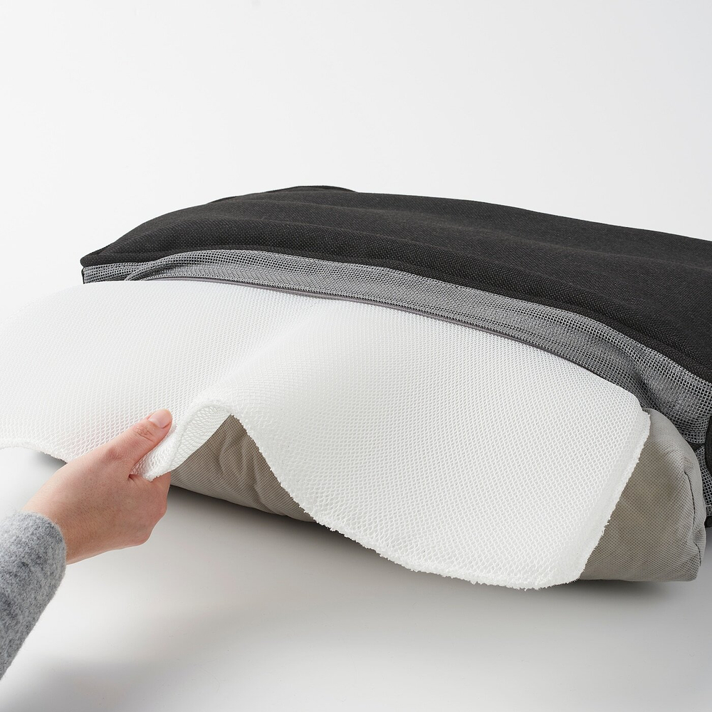 IKEA JÄRPÖN/DUVHOLMEN  (ИКЕА ЙÄРПÖН/ДУВХОЛМЕН)  -  Подушка для спины, уличная, антрацит, 62x44 см