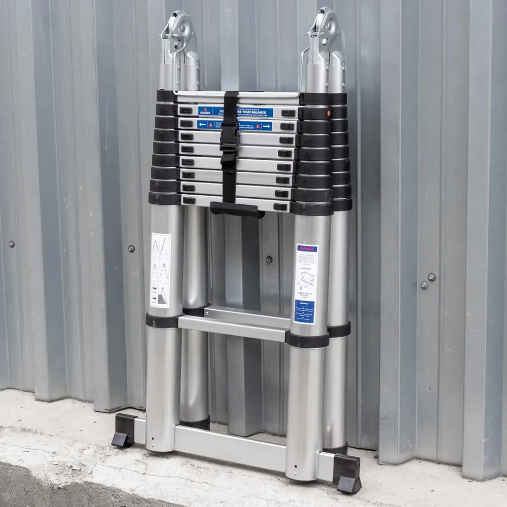 Лестница-стремянка телескопическая алюм. бытовая 3.2+3.2м (10+10 ступ.) Scheppach Sch-UP320-M