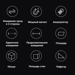 Дальномер лазерный SNDWAY SW-DG100, 200 метров, зеленый лазер, двусторонний, питание от встроенного аккумулятора