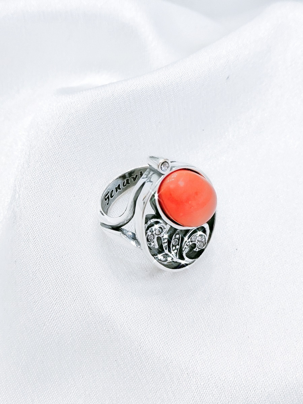 "Волютэ" кольцо в серебряном покрытии из коллекции "Богема" от Jenavi