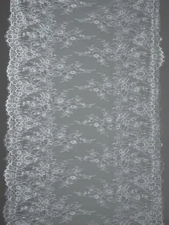 07-02 БРАК Кружево реснички (шантильи) широкое, 75 см, айвори 004