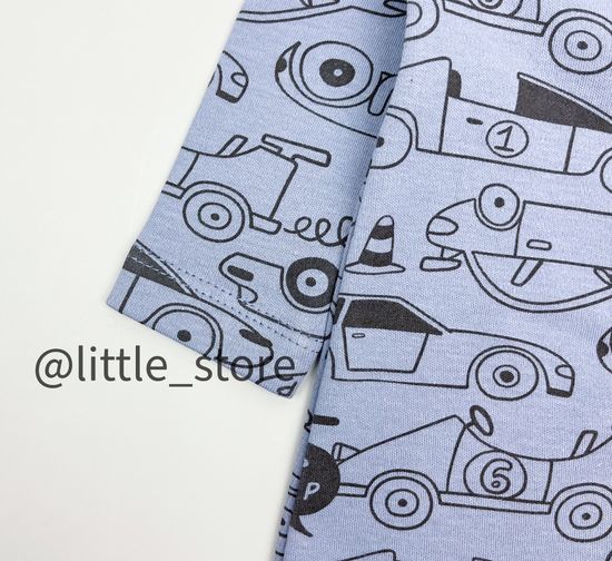 Слип хлопковый "Быстрые машинки" серо-голубой