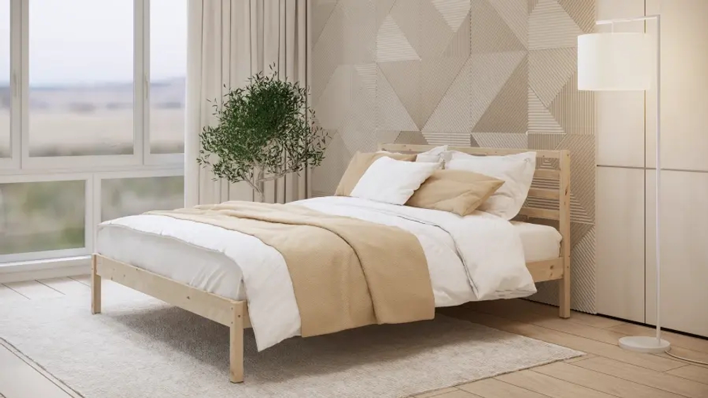 Кровать - аналог IKEA IDANAS/IDANÄS/ТИРАНА/ИКЕА 140х200 см, под беленый дуб