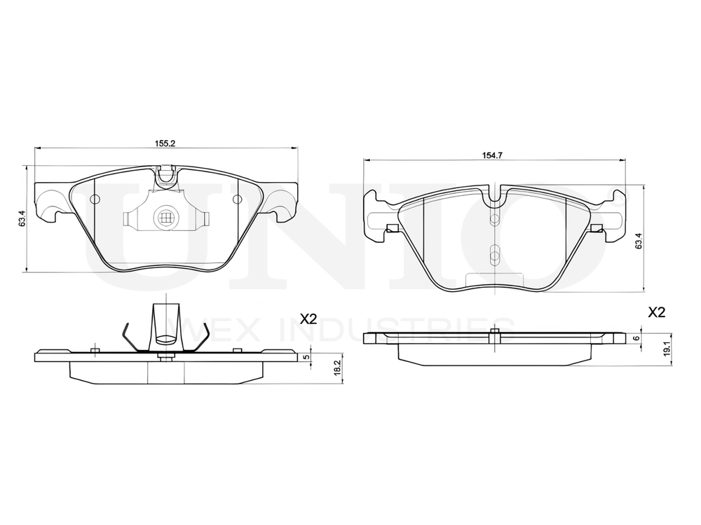 Колодки тормозные диск. передние UNIO BRP-20343