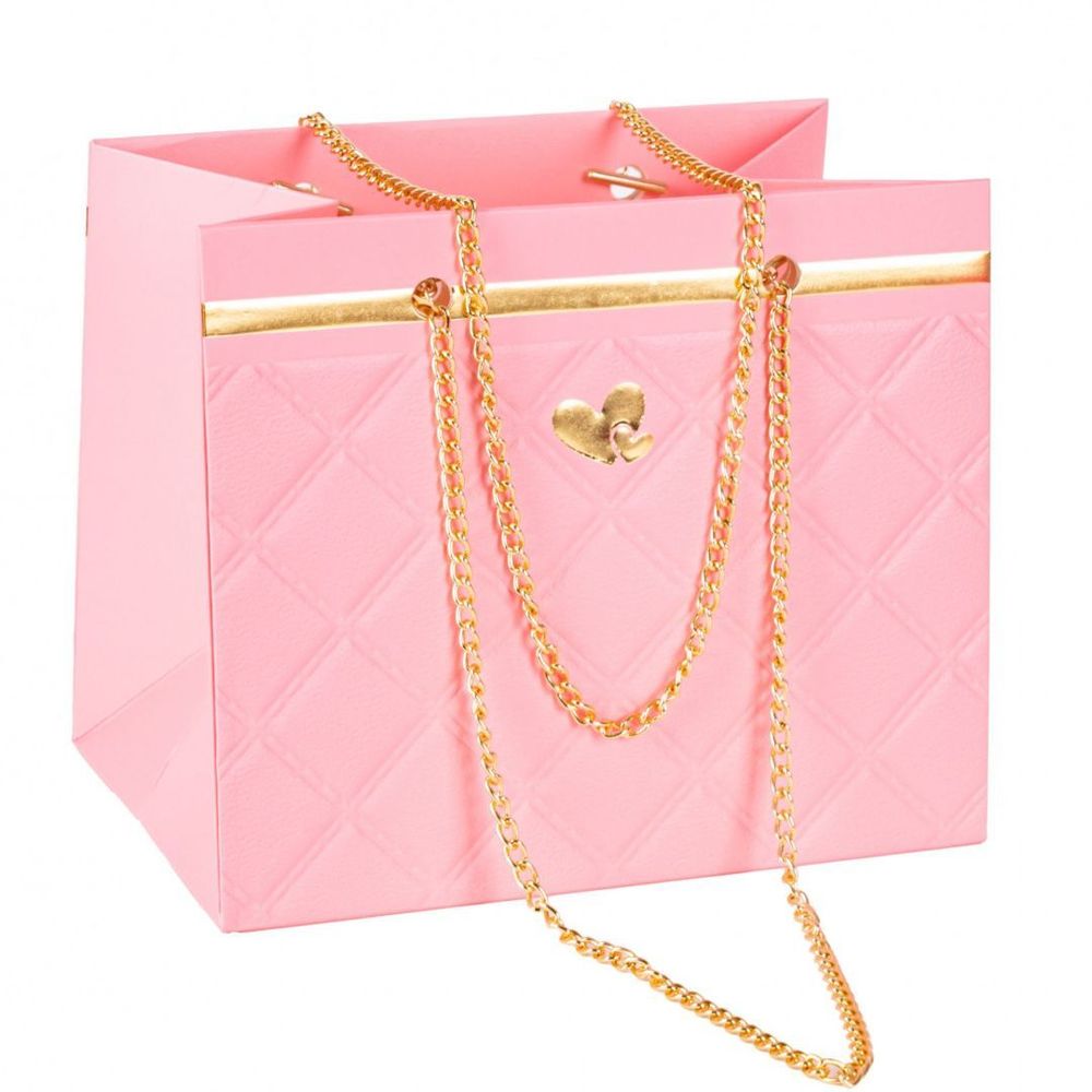 Пакет-сумка с цепочкой 18*12*15 ЯРКАЯ ПУДРА