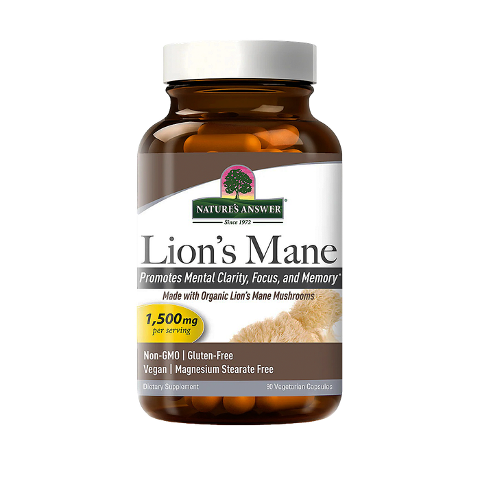 Ежовик гребенчатый, Lion's Mane, Nature's Answer, 90 вегетарианских капсул