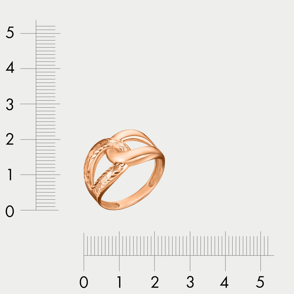 Кольцо женское из розового золота 585 пробы без вставок (арт. АКд744-4145)
