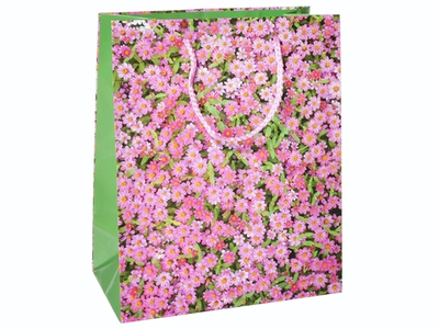 Пакет бумажный 20*25*10см с ручками "Цветы" микс