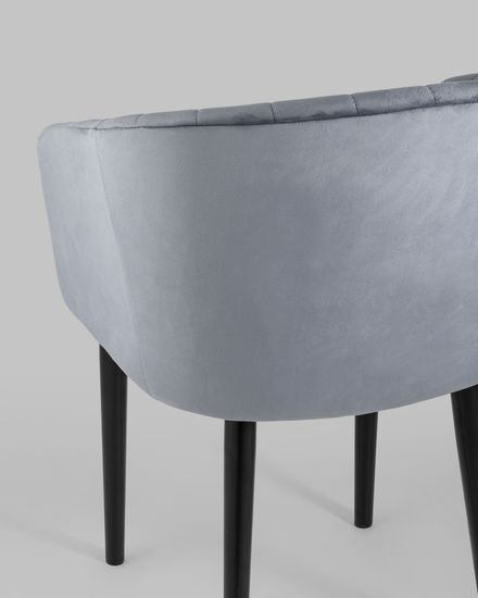 Стул с подлокотниками Нейтон велюр серый