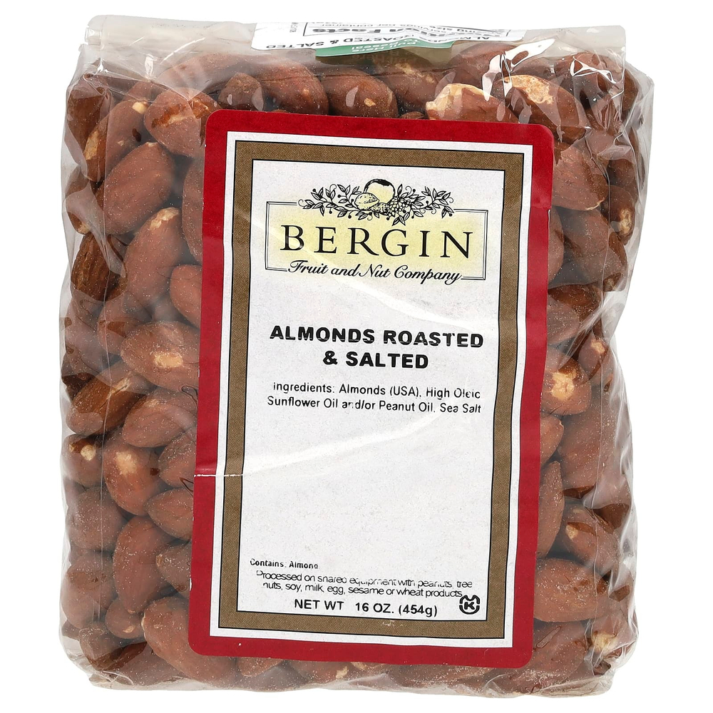 Bergin Fruit and Nut Company, Обжаренный соленый миндаль, 16 унций (454 г)