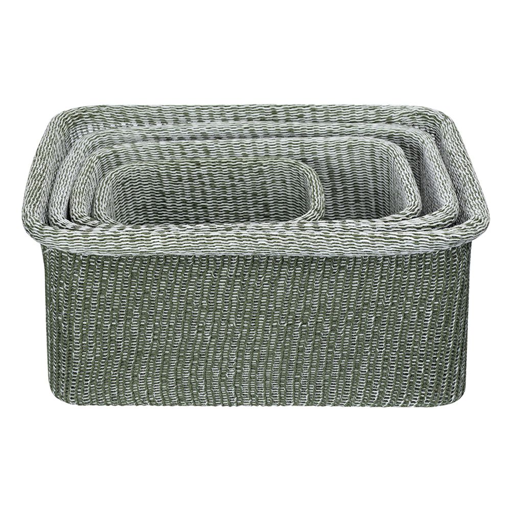 Набор из 4-х корзин для хранения Sustainable collection, оливковый