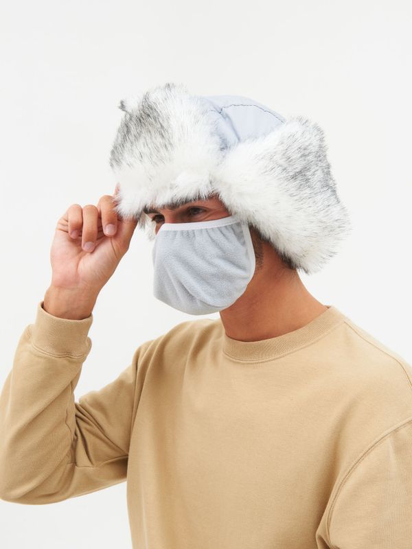 Шапка ушанка с маской Евро Волк Полярный ткань Taslan