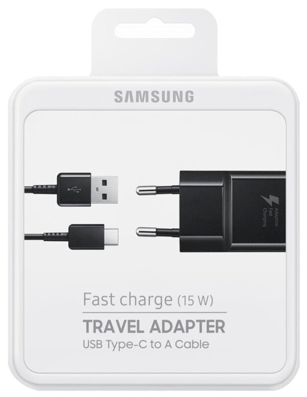 СЗУ Samsung EP-TA20 USB Type-C с функцией быстрой зарядки 15Вт, черный (EP-TA20EBECGRU)