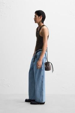 ZARA X NANUSHKA ФУТБОЛКА БЕЗ РУКАВОВ, ШОКОЛАДНЫЙ