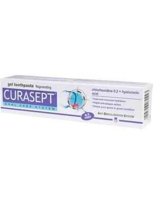 CURASEPT ADS 720 REGENERATIVE GEL TOOTHPASTE Зубная паста гелеобразная хлоргексидин диглюконат 0,20% с гиалуроновой кислотой, 75 мл